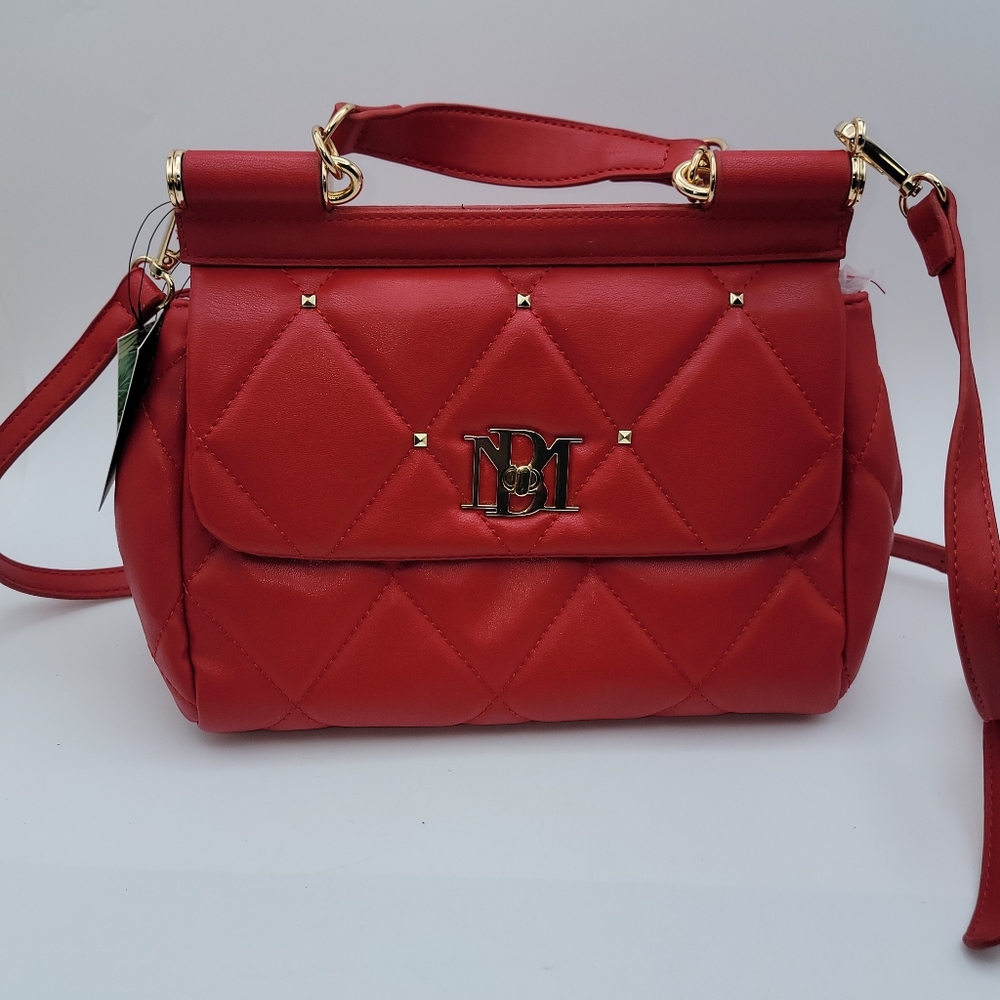 NWT!! BADGLEY MISCHKA Bright Red Quilted‎ Crossbody/Shoulder Bag